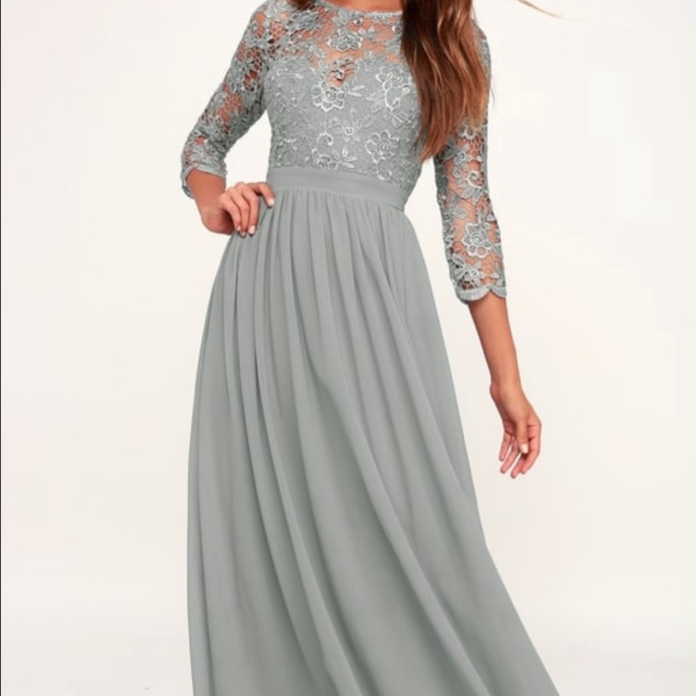 Gray lulus dress lace top🎀